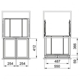 Сортер для отходов Franke FX 60 26-26 серый 121.0557.764