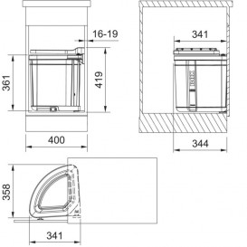 Сортер для отходов Franke Pivot 27 л пластик черный 121.0307.563