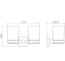 Стакан для зубных щеток Аквародос Орландо 8928C двойной золото АР000113363
