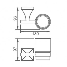 Стакан для зубных щеток Devit Classic подвесной с держателем хром/прозрачное стекло 6010151