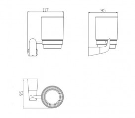 Стакан для зубных щеток Devit Katarina подвесной белый/хром 8558148