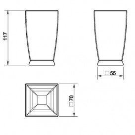 Стакан для зубних щіток Gessi Mimi кераміка білий/хром 33232031