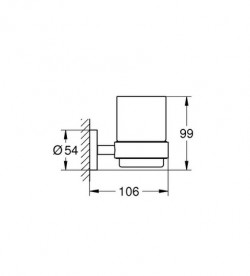 Стакан для зубных щеток Grohe Essentials с держателем черный матовый 1022562430