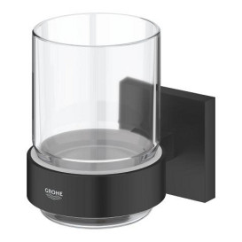 Склянка для зубних щіток Grohe QuickFix Start Cube з держателем чорний матовий 410972430