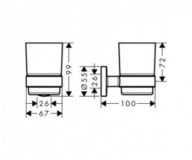 Стакан для зубних щіток Hansgrohe Logis з власником хром / білий 41718000