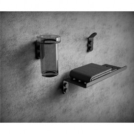 Стакан для зубних щіток Ibb Bend настінний чорний матовий BB02NEO