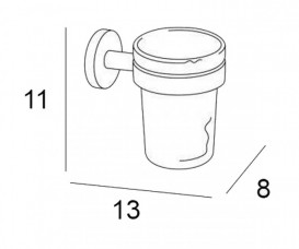 Стакан для зубных щеток Inda Gealuna подвесной прозрачное стекло/хром A1010A CR 03