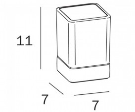 Стакан для зубных щеток Inda Lea настольный матовое стекло/черный матовый A1810Z NE 21