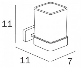 Стакан для зубных щеток Inda Lea подвесной матовое стекло/черный матовый A18100 NE 21