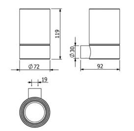 Стакан для зубных щеток Kludi Vela R с держателем брашированное золото PVD 58975N0