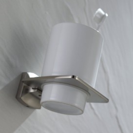 Стакан для зубных щеток Kraus Fortis с настенным держателем керамика/латунь сатин KEA-13304BN