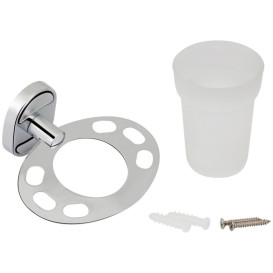 Стакан для зубных щеток Kroner KRM Elbe-ACG2906-1 с держателем хром CV022862