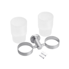 Стакан для зубных щеток Kroner KRP Edelstahl Klassisch-ESG3708 двойной с держателем никель CV025663