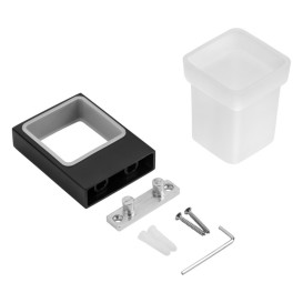 Стакан для зубных щеток Kroner KRP Edelstahl Kubus-SCH3906 с держателем черный CV025664