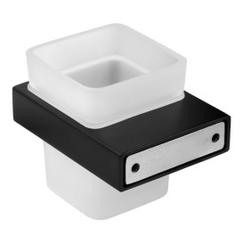 Стакан для зубных щеток Kroner KRP Edelstahl Kubus-SCH3906 с держателем черный CV025664