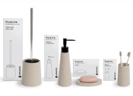 Стакан для зубных щеток Miraggio PurLine искусственный камень Mirastone песок 8814466