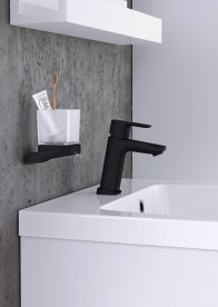 Стакан для зубных щеток Ravak 10° с держателем латунь/стекло черный матовый X07P557