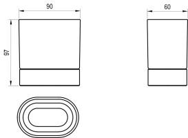 Склянка для зубних щіток Ravak Chrome II CR II 211 чорний матовий X07P1379
