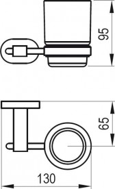 Стакан для зубних щіток Ravak Chrome CR 210.00 з власником хромована латунь матове скло X07P188