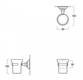 Стакан для зубных щеток Simas Accessori белый/хром 260203