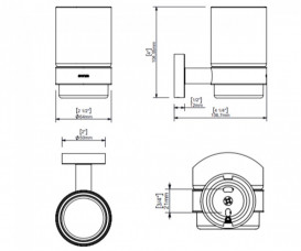 Стакан для зубных щеток Sonia Astral подвесной латунь/стекло хром 181339