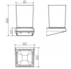 Стакан для зубных щеток Sonia S7 подвесной латунь/стекло золото 164905