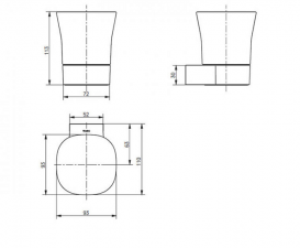 Стакан для зубных щеток TOTO MH настенный керамика белый/хром YA10274U(A)