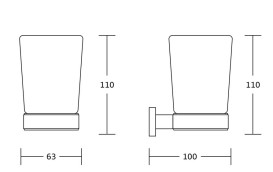 Склянка для зубних щіток VBI Mars з тримачем хром VBI-040104CH