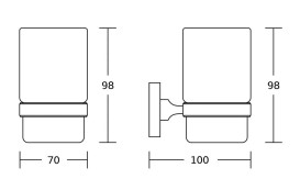 Склянка для зубних щіток VBI Saturn з тримачем хром VBI-040304CH