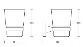 Склянка для зубних щіток VBI Venus з тримачем чорний VBI-040004BL