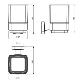 Стакан для зубних щіток Volle Teo настінний матове скло 15-88-411