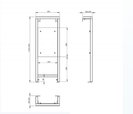 Стальная рама скрытого монтажа Roca для крепления поручня для инвалидов A89007300U