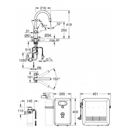 Стартовый комплект Grohe Blue Professional 31325DC2
