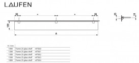 Стеклянная полка Laufen Frame 25 100х12 см прозрачное стекло/белый H4475869000001