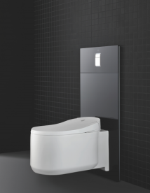 Стеклянный модуль для унитаза с панелью смыва Grohe Skate Cosmopolitan черный 39374KS0