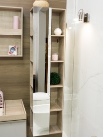 Стеллаж для ванной комнаты Geberit Citterio с зеркалом ДСП бежевый дуб/меламин древесная структура 500.569.JI.1