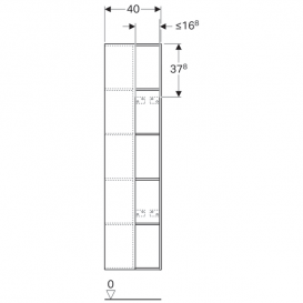 Стелаж для ванної кімнати Geberit Citterio з дзеркалом ДСП сіро-коричневий дуб/меламін деревна структура 500.569.JJ.1