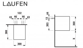 Стелаж для ванної Laufen Boutique 30х38х36 см ЛДСП/МДФ темний дуб H4091001502511