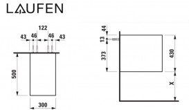 Стелаж для ванної Laufen Boutique 30х50х43 см ЛДСП/МДФ світлий дуб H4091011502501