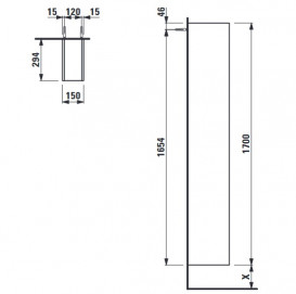 Стеллаж для ванной Laufen Space 15х29,4х170 см HPL цвет на выбор H4109051609991