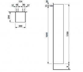 Стеллаж для ванной Laufen Space 30х29,4х170 см HPL светлый орех H4109001601011