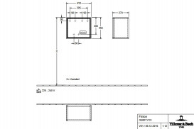 Стелаж для ванної Villeroy & Boch Finion 41,8х35,6х27 см з підсвічуванням МДФ глянсовий чорний лак/шпон дуба G580PCPH