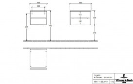 Стеллаж для ванной Villeroy & Boch Legato 40х34х50 см правый ДСП печатный вяз B72401PN