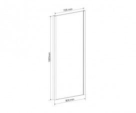 Стенка боковая для душевого уголка Eger 80x195 см для комплектации с дверьми bifold 599-163(h) прозрачное стекло 599-163-80W(h)