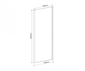 Стенка боковая для душевого уголка Eger 90x195 см для комплектации с дверьми bifold 599-163(h) прозрачное стекло 599-163-90W(h)