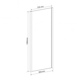 Стенка боковая для душевого уголка Eger 80x195 см для комплектации с дверьми 599-153 (h) прозрачное стекло 599-153-80W(h)