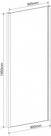 Стенка боковая для душевого уголка Eger 90x195 см для комплектации с дверьми 599-153 (h) прозрачное стекло 599-153-90W(h)