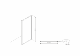 Стінка бічна для душового куточка Roca Town 90x195 см профіль алюміній хром прозоре скло AMP2009012M