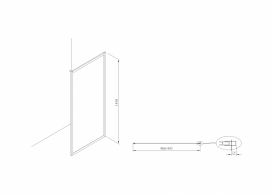 Стенка боковая для душевого уголка Roca Town 100x195 см профиль алюминий хром прозрачное стекло AMP2010012M