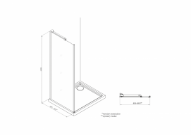 Стінка бічна для душового куточка Roca Metropolis 70x195 см профіль алюміній хром прозоре скло AMP3507012M